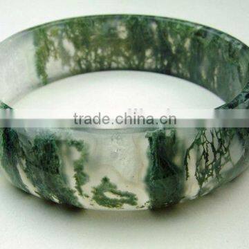 60mm inside diameter moss agate fashionable gemstone jewellery