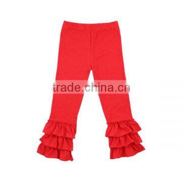 Wholesale 2016 Baby Girls Solid Color Triple Ruffle Pant