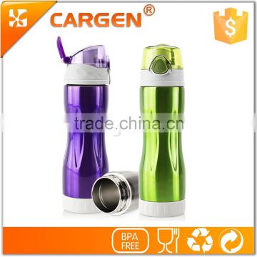 Curved shape insulated sport stainless steel water bottle