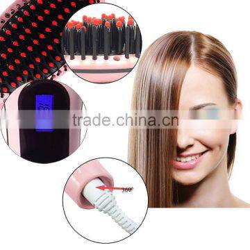 2016 New Arrive NASV Beauty Star Hair Straightener Brush Varity Color With Ceramic Rotataing and LCD Display Ionic Hair Straight photo-2
