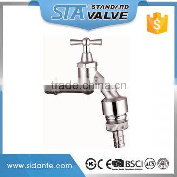 ART.2009 Durable 1/2" x 3/4" Forged Nickel Plated Bathroom Outdoor Garden Hose Tap Brass Water Bibcock with Brass Handle