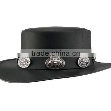 100% OILY-FINISH COWHIDE LEATHER TOPPER "STEAMPUNK" TOP HAT