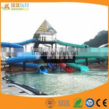 Hotels water parks equipment with fiberglass slide