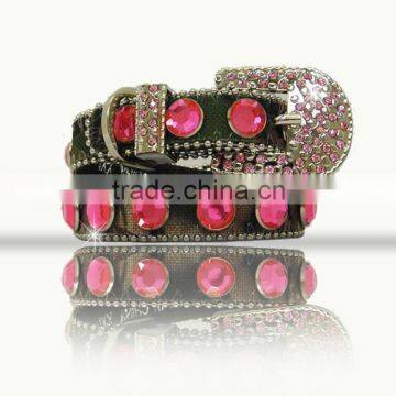 Full western rhinestone studded bling hot pink dog collars