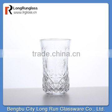 LongRun 210ml carved beautiful design water glass cup tableware fast selling