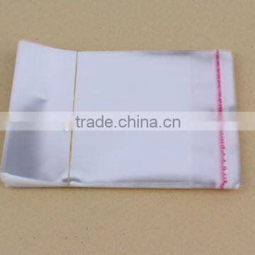 opp clear self adhesive plastic bag, cpp poly bag with self adhesive flap and hang hole