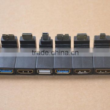 90 degree micro hdmi D Type Mini HDMI C type connector Right angle HDMI female adaptor connector 90 angle type