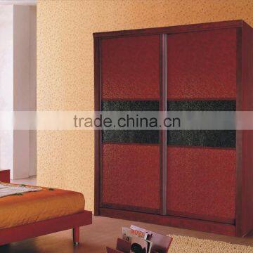 Classic wooden chest closet with sliding door bedroom decoration wood wardrobe