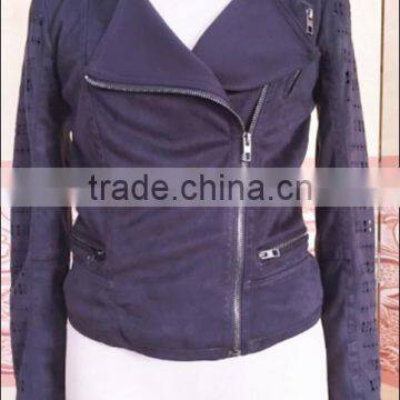 Latest Girl and Women Winter Turn Down Collar Suede Leather Jacket