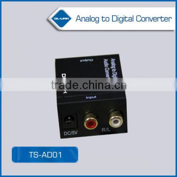 Analog to Fiber Coaxial Audio Converter Adapter with RCA Input Toslink Output