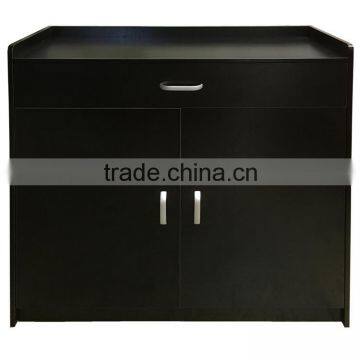 4 Shelves + 1 Drawer Black Wooden Sideboard