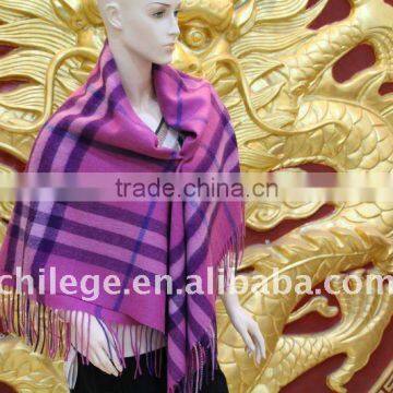 super large checked wool/cashmere blend shawls