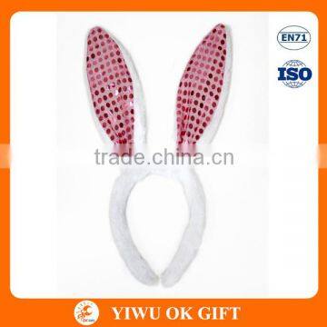 Red Sequin Bunny Ear Headband