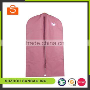 China pink cheap plastic garment bag,delicate non-woven garment bag