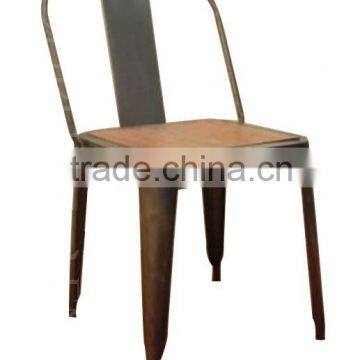 Antique Replica Metal Wood Chair Vintage Industrial furniture Metal Wood chair