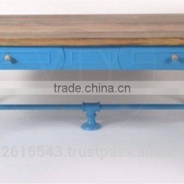 Industrial Vintage Style Metal and Timber Rustic Coffee Table,Industrial Coffee Table,French Industrial Coffee Table