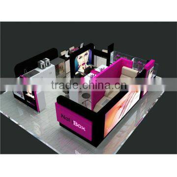 High quality 3D nail kiosk mall eyebrow threading kiosk