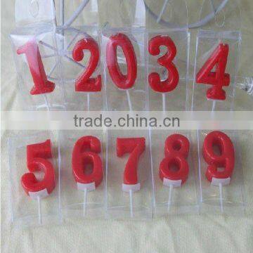 Wholesale Red Birthday number candle 1 2 3 4 5 6 7 8 9 0 cake topper candles Solid Color Partyware Party Supplies