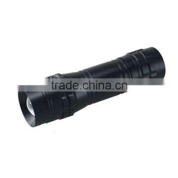 LED Aluminium strong torch led flashlight with ad ustable convex lens
