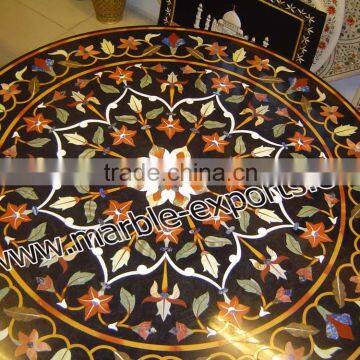 Antique Black Marble Inlay Branded Table Tops