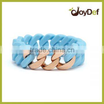 fashinable Baby Blue rose Gold silicon braclet