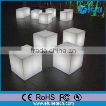 pe material battery operated rgb color changed 3d led mood cube,outdoor lighted cube furniture