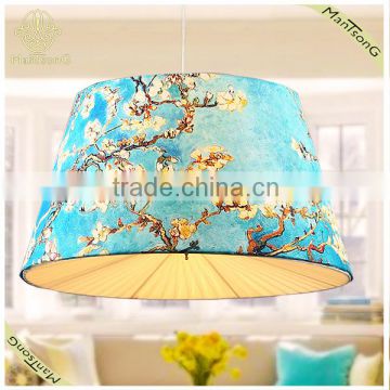 2016 American Style Study Simple Decorative Pendant Light with White Color Chrome Base And Cloth Lamp Shade, Modern Lamp