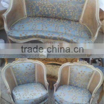 Light blue antique french salon set