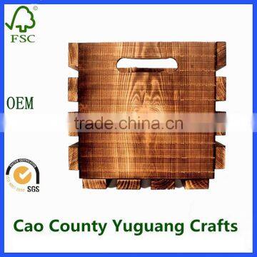 Handmade Classic Wood Crate With Handles Distressed Pine Wood Crates photo-4