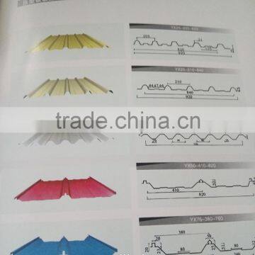 0.35mm-0.6mm PPGI both side 50/75/100mm EPS/rock wool sandwich used for steel structure roof and wall made by XGZ