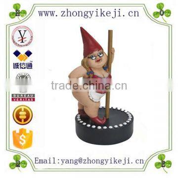 factory custom made funny resin stripper gnome lawn garden ornament