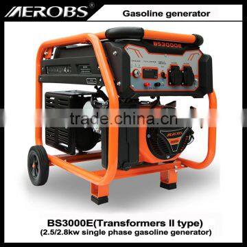 BS3000E 2.5 2.8KW single phase electric start gasoline generator