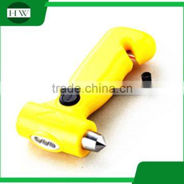 Car escape tool Cranking Safety Belt Cutter & Car Glass Hammer broker with LED Dynamo Flashlight torch