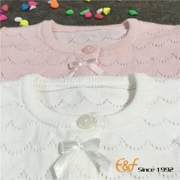 Pointelle Weave Hemline Sweater for Girls photo-5