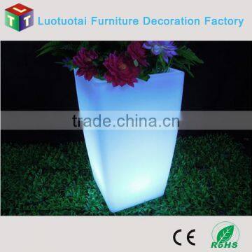 Manufacturer PE LED Square Flower Pot/PE Led Bucket With Remote Control 16 Mix Changeable Colors Up30*Dn22*H50CM photo-2