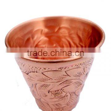 BPA FREE 100% PURE COPPER 2 OZ EMOSSED DESIGN SHOT GLASSES, COPPER SHOT MEASURING CUPS photo-3