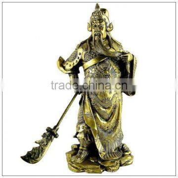 The resin copper plating guan yu statue