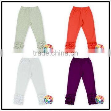 New Arrival 100% Cotton Kids Ruffle Pants Many Colors Ruffle Capri Pants Wholesale Best Prices Ruffle Pants