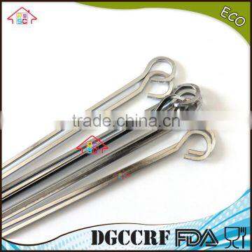 NBRSC Barbecue Skewers, 17-inch Stainless Steel BBQ Stick Grilling Kabob Skewers (Pack of 10), Reusable photo-3