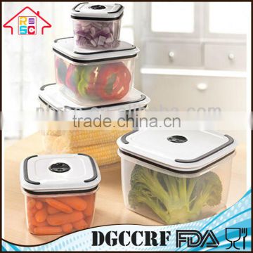 NBRSC 5 PCS Plastic Vacuum Food Storage Container in Square Shape Easy Storage Food Container