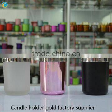 330ml silver metal lid luxury rose gold candle