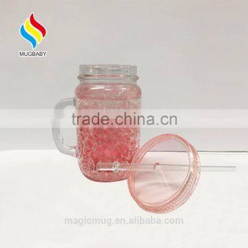 Summer Promotion Double Wall Plastic Beer Tumbler Ice Mug With Handle photo-5