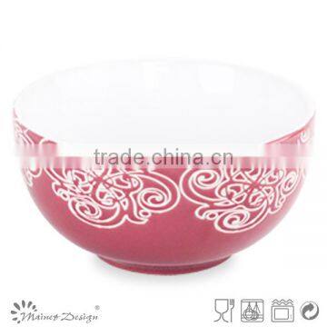 New Products Wholesale Silk Screen Flower Ceramics Cereal Bowl photo-2