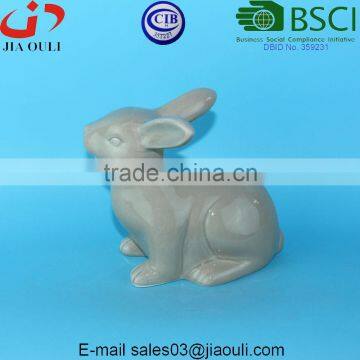 BSCI Audit Factory EASTER Rabbit Figurines Small Grey/white Porcelain Ceramic Rabbit, Easter Bunny photo-6