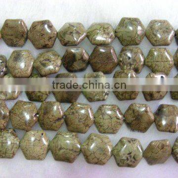 wholesale jewelry fashion hexagon shape turquoise loose beads strand