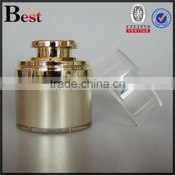 Luxury Acrylic Cosmetic Cream Jar With Lid 30ml 50ml Gold Color Airless Cosmetics Cream Empty Jar photo-2