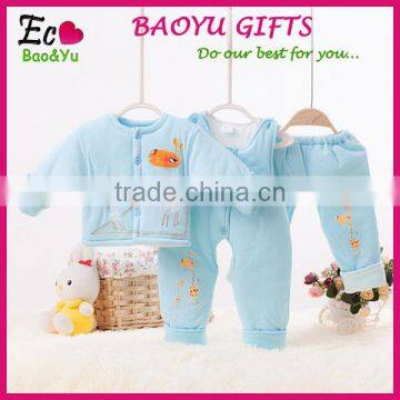 Warm Baby 3pcs Winter Clothes Baby Cute Home Wear Cotton Winter Clothing Sets photo-3