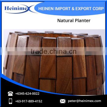 Acasia Wood and Fiber Glass Made Planters at Reasonable Price photo-2