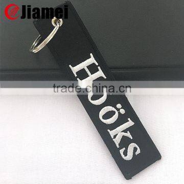 Cheap custom lanyard key tags embroidered keychains