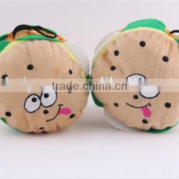 Custom wholesale rubber hamburger dog toys